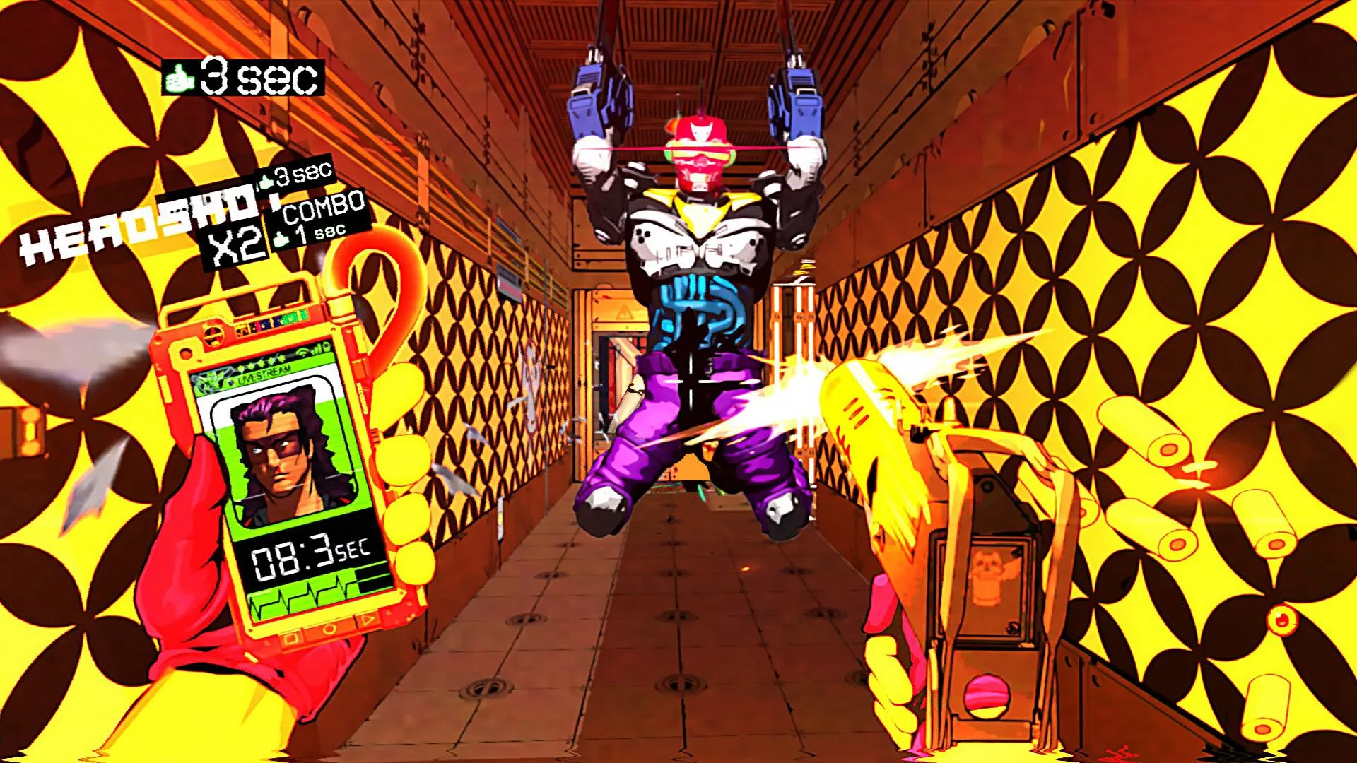 Ảnh chụp màn hình chính thức của tựa game tốc độ cao Mullet Madjack trên Steam.