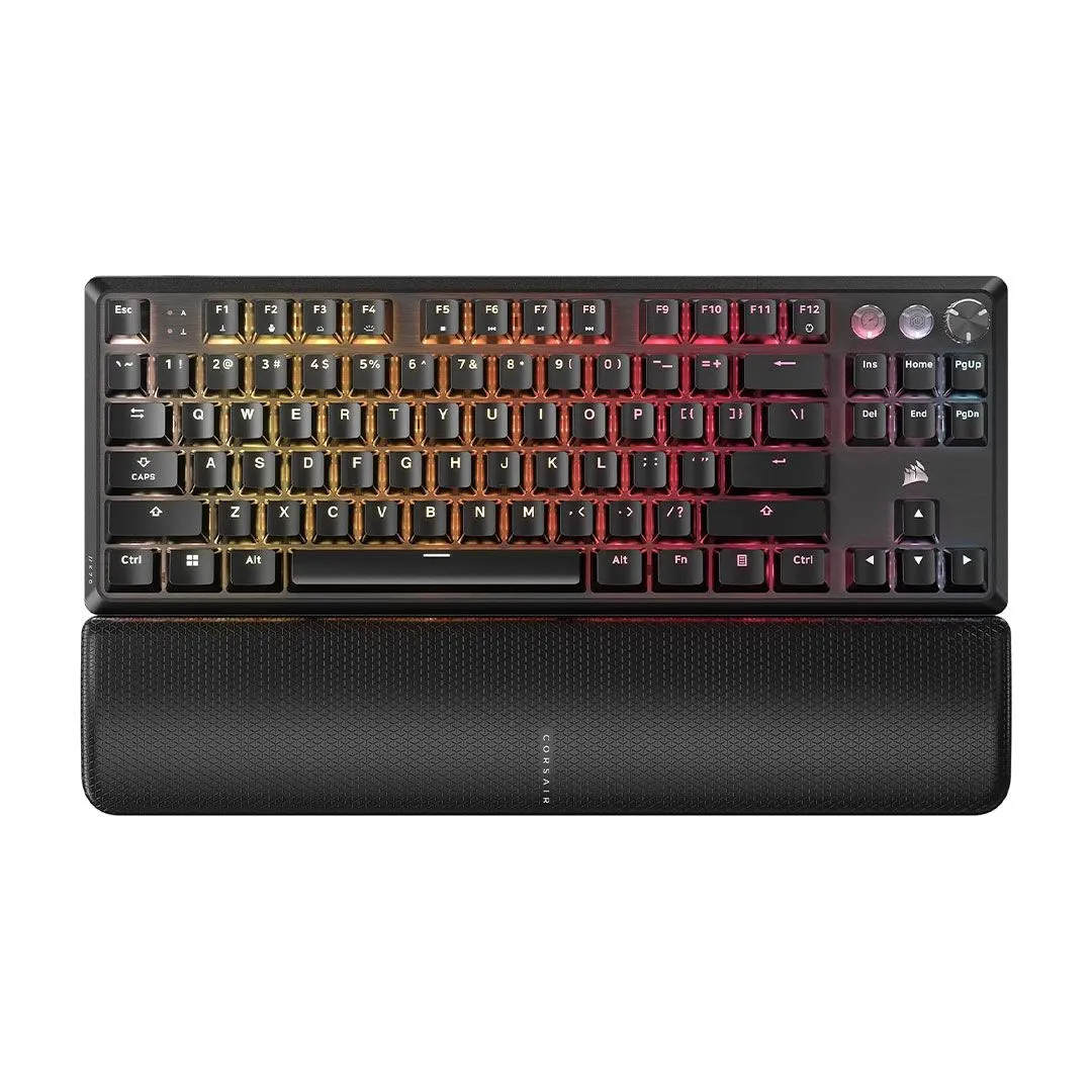Bàn phím gaming Corsair K70 PRO TKL màu đen trên nền trắng