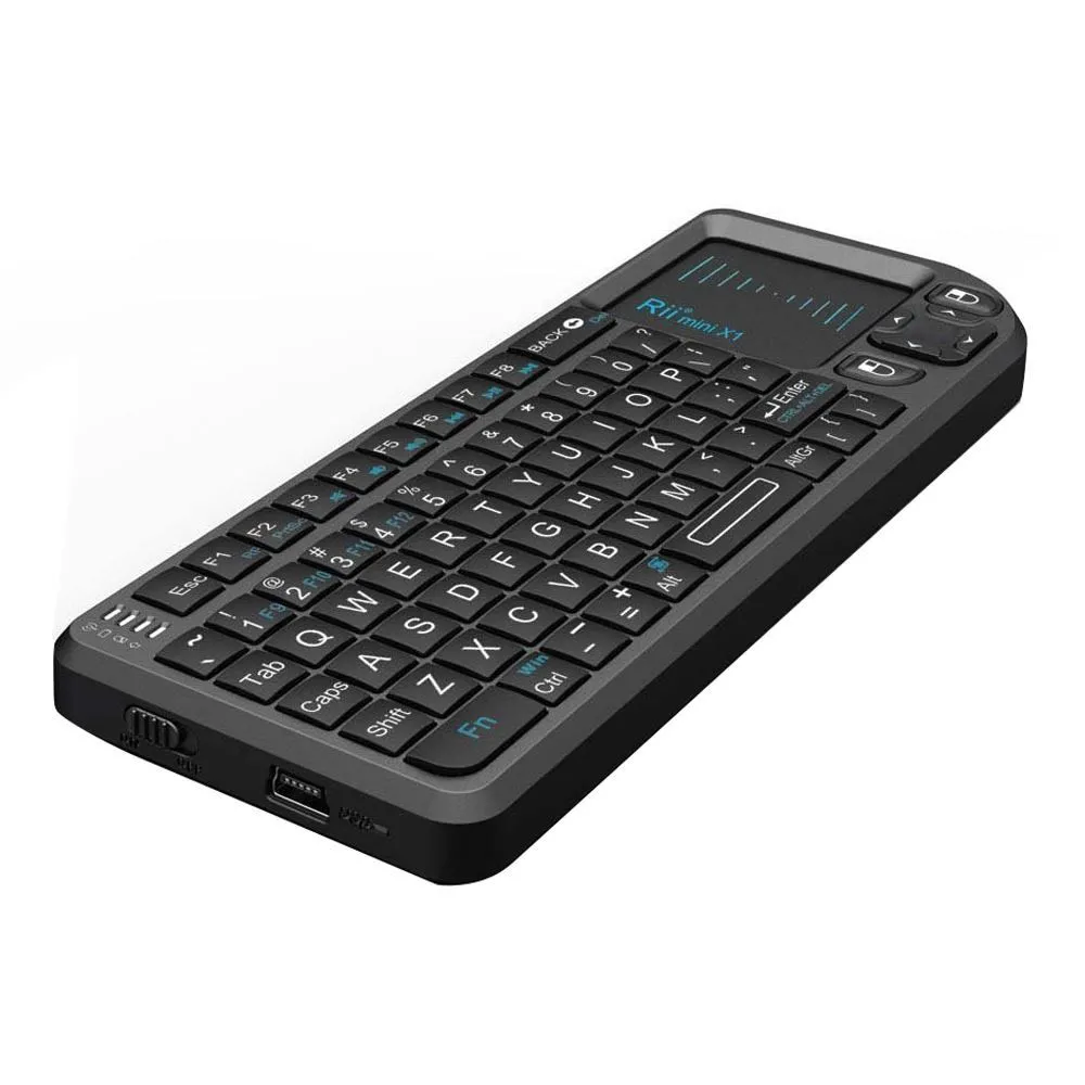 Bàn phím mini Rii X1 tích hợp touchpad, giải pháp nhỏ gọn cho việc nhập liệu trên hệ thống console mini PC.