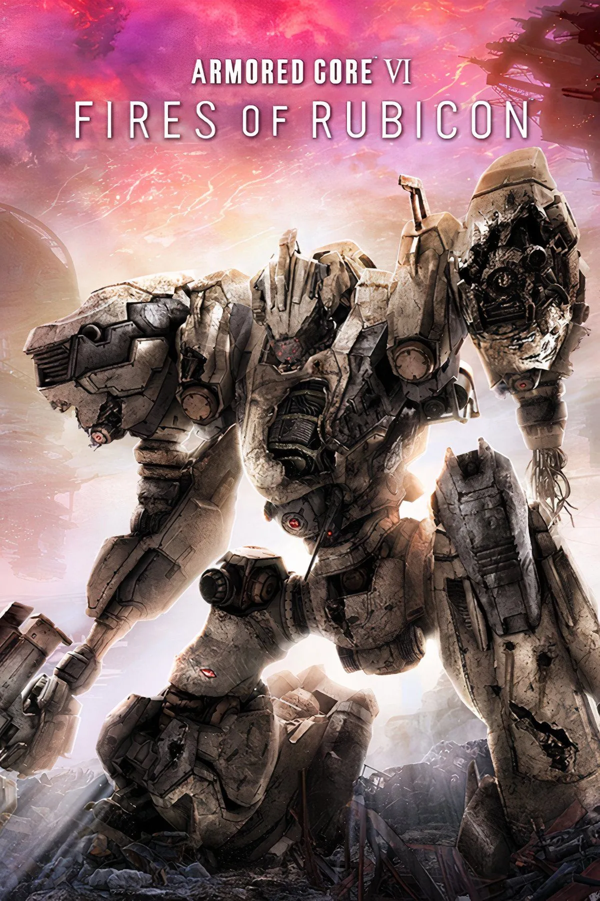 Bìa game Armored Core 6: Fires of Rubicon, biểu tượng của dòng game mech được yêu thích.