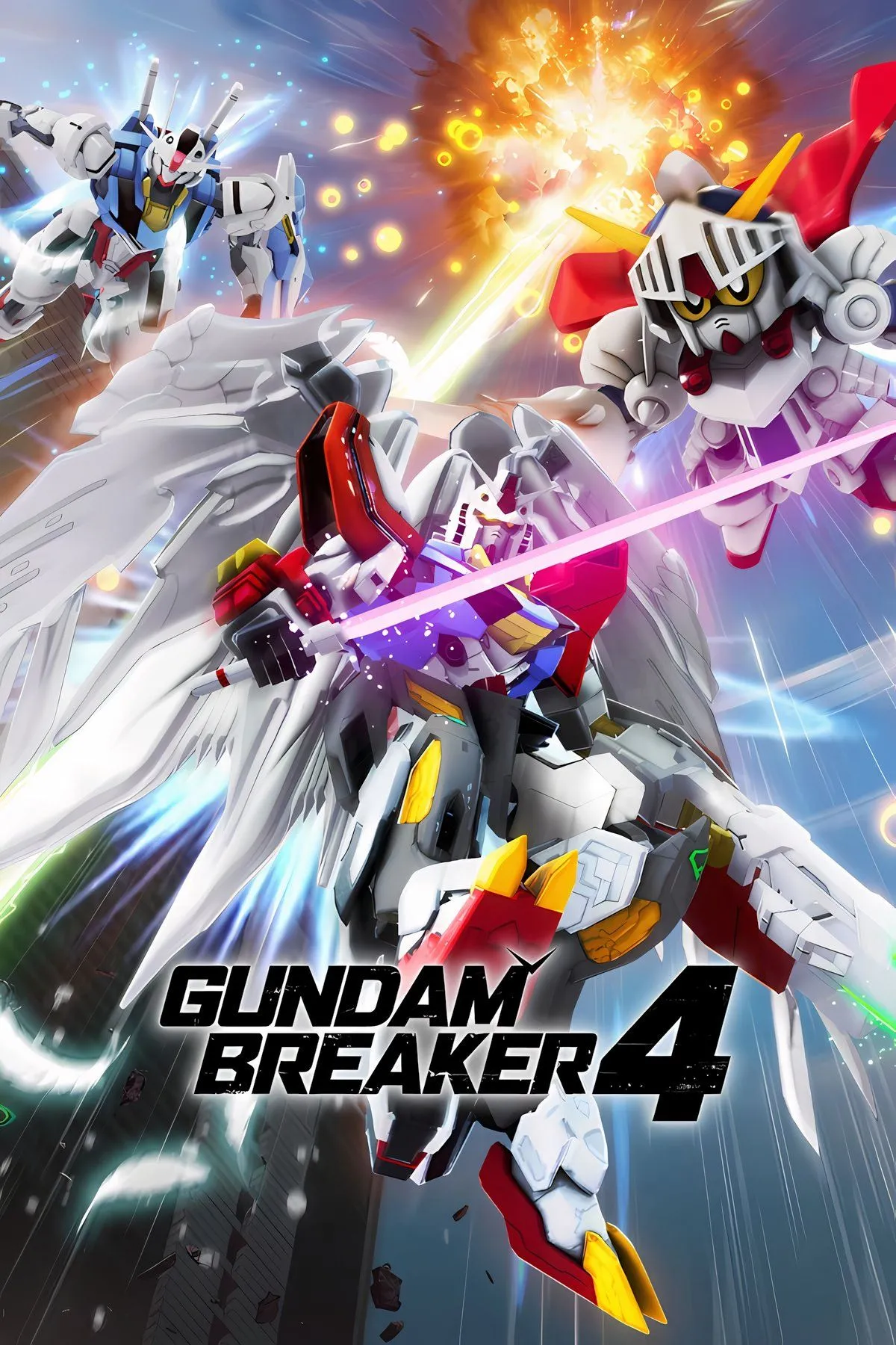 Bìa game Gundam Breaker 4, nổi bật với khả năng tùy chỉnh Mobile Suit độc đáo.