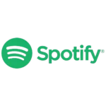 Biểu tượng Spotify trên nền trong suốt, đại diện cho dịch vụ streaming âm nhạc và podcast hàng đầu thế giới