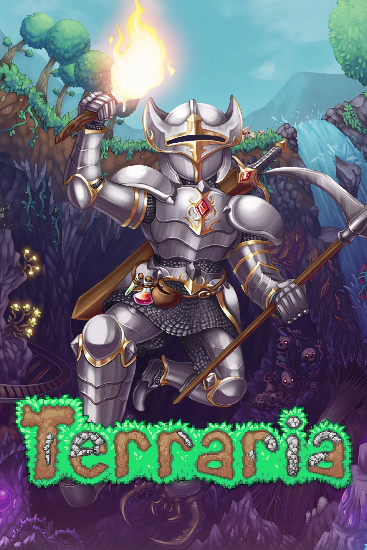 Căn cứ đa tầng với nhiều vật liệu khác nhau trong Terraria
