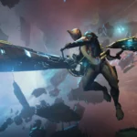 Cảnh gameplay của Warframe với nhân vật Tenno đang chiến đấu, minh họa đồ họa đẹp mắt và hành động nhanh.