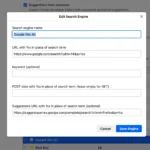 Chỉnh sửa cài đặt công cụ tìm kiếm tùy chỉnh trong trình duyệt Firefox 140.