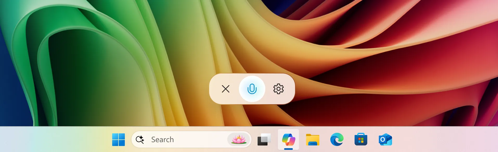 Copilot đang lắng nghe: Chỉ báo micro cho tính năng 'Hey Copilot' trên Windows 11.
