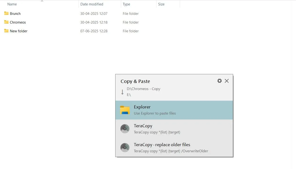 Cửa sổ xác nhận thao tác sao chép hoặc di chuyển file của TeraCopy hiển thị thông tin chi tiết về nguồn và đích.
