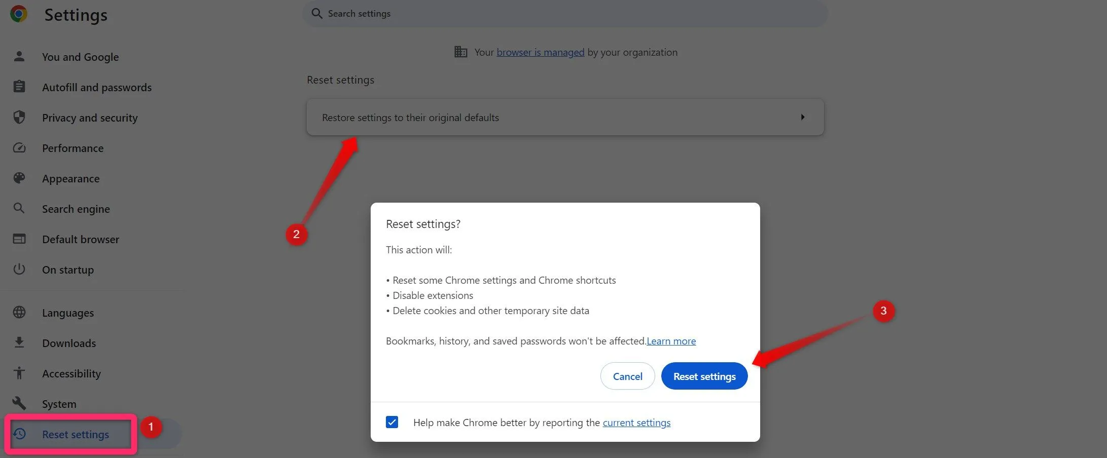 Đặt lại cài đặt Google Chrome về mặc định ban đầu