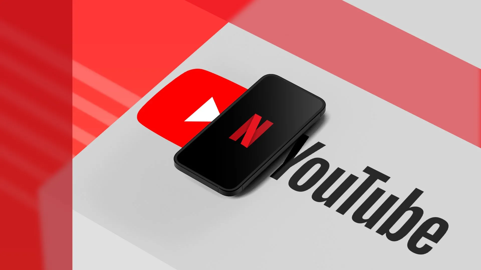 Điện thoại hiển thị logo YouTube và Netflix, thể hiện xu hướng xem giải trí đêm.
