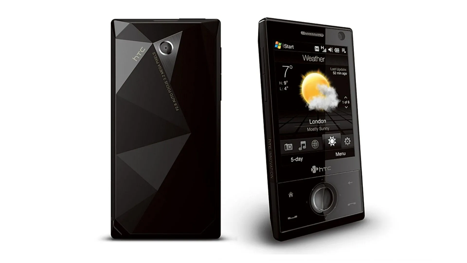 Điện thoại HTC Touch Diamond với giao diện TouchFLO 3D tối ưu cảm ứng.