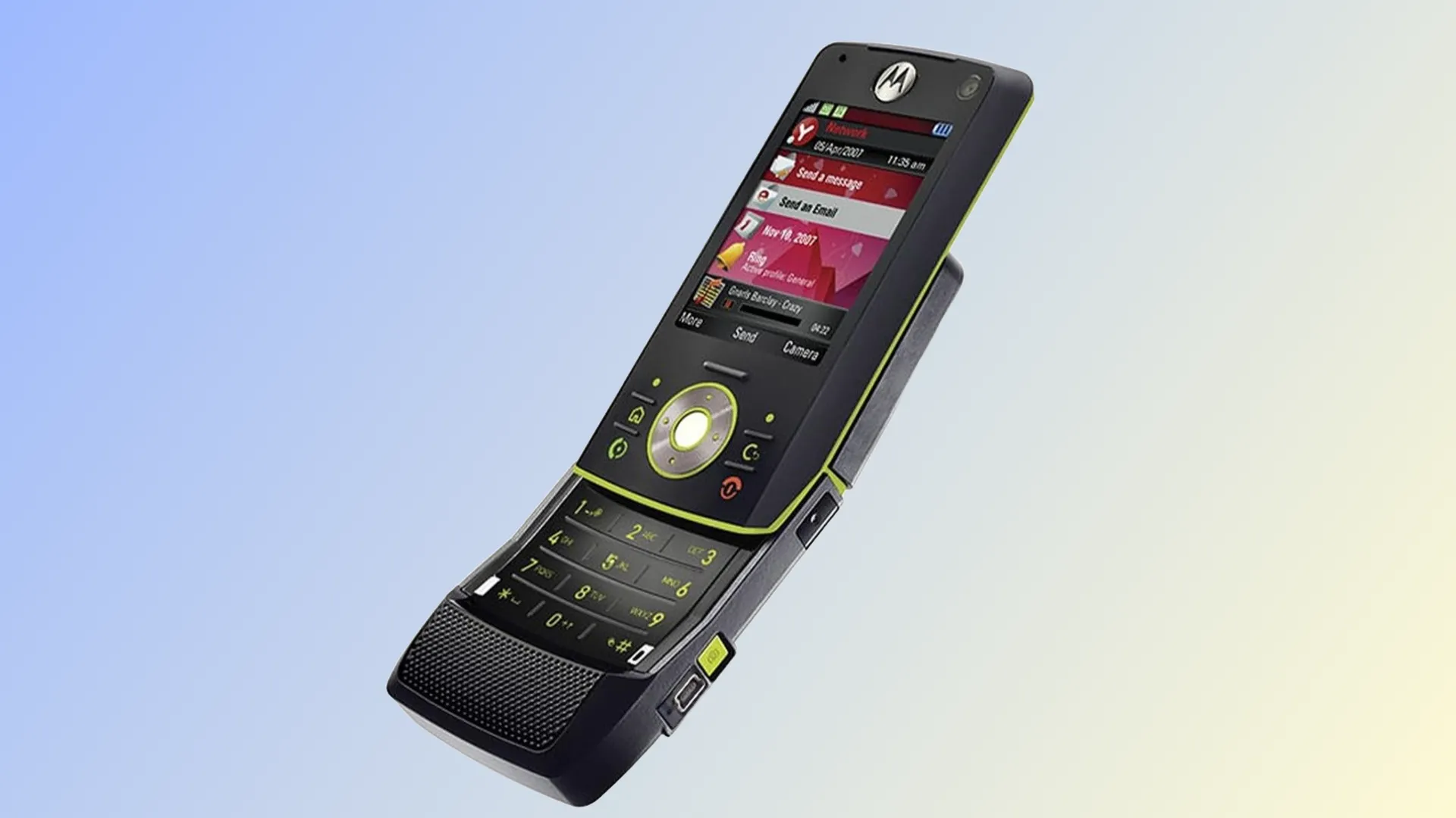 Điện thoại Motorola Rizr Z8 với thiết kế trượt cong độc đáo.