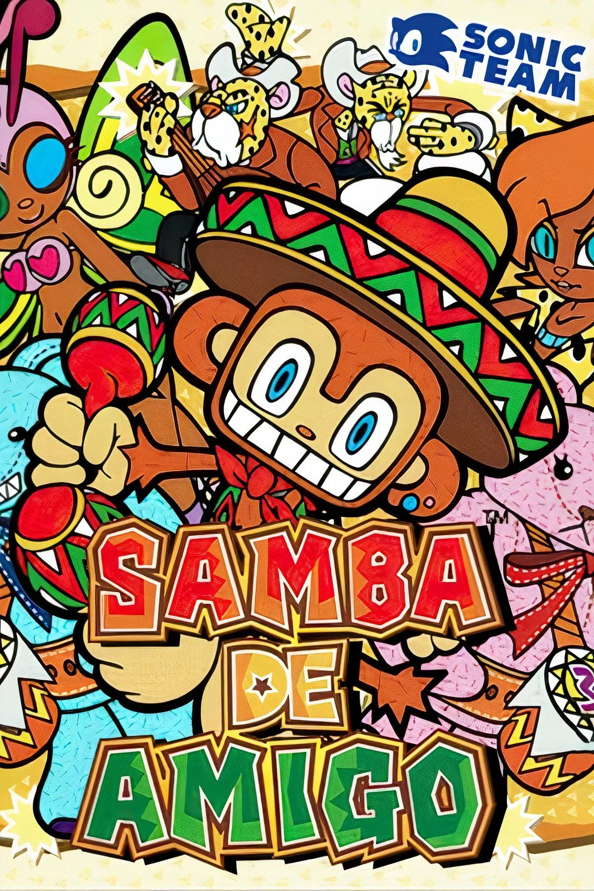 Game thủ chơi Samba de Amigo với bộ điều khiển Maraca