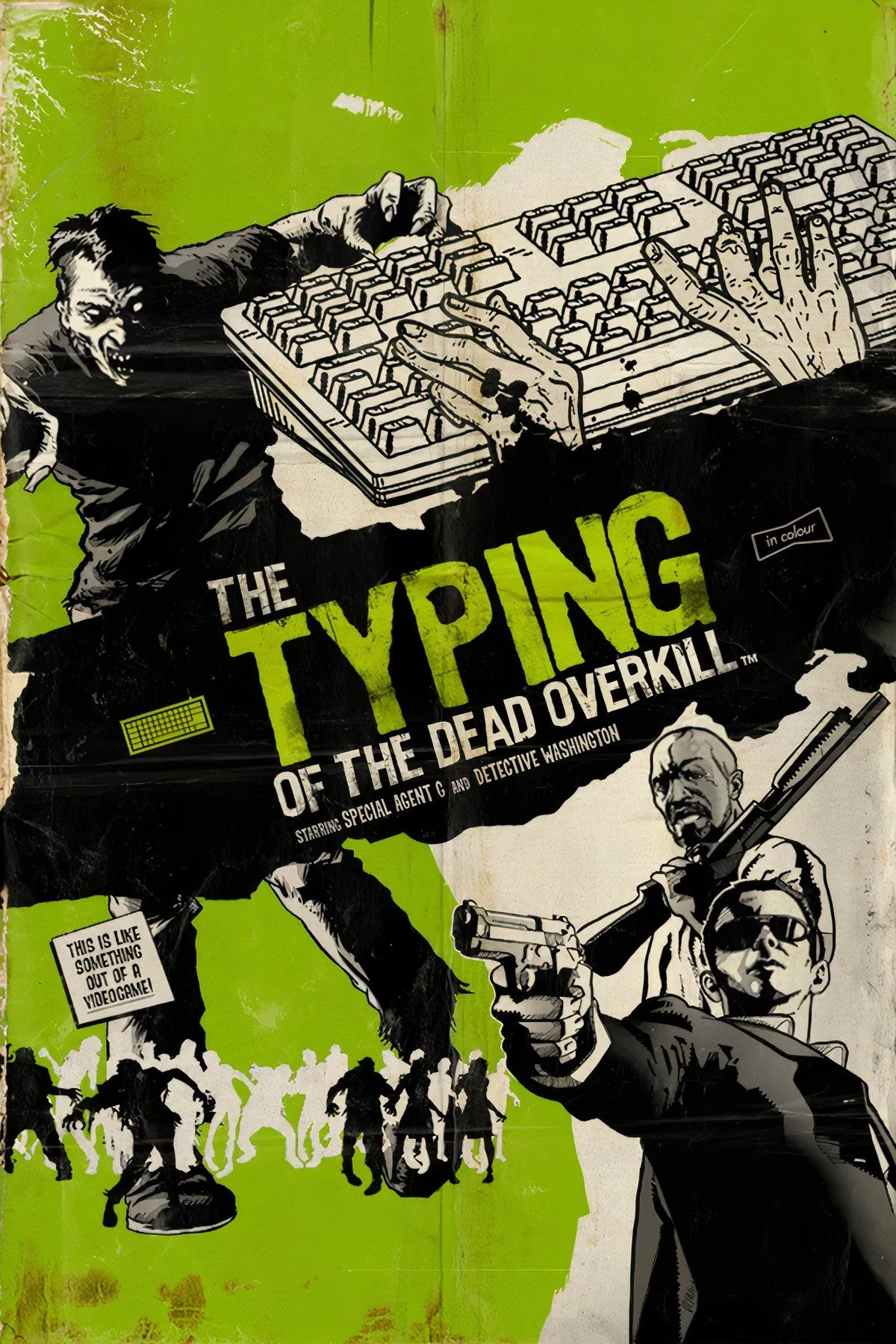 Game thủ gõ phím trên bàn phím để bắn zombie trong The Typing of the Dead