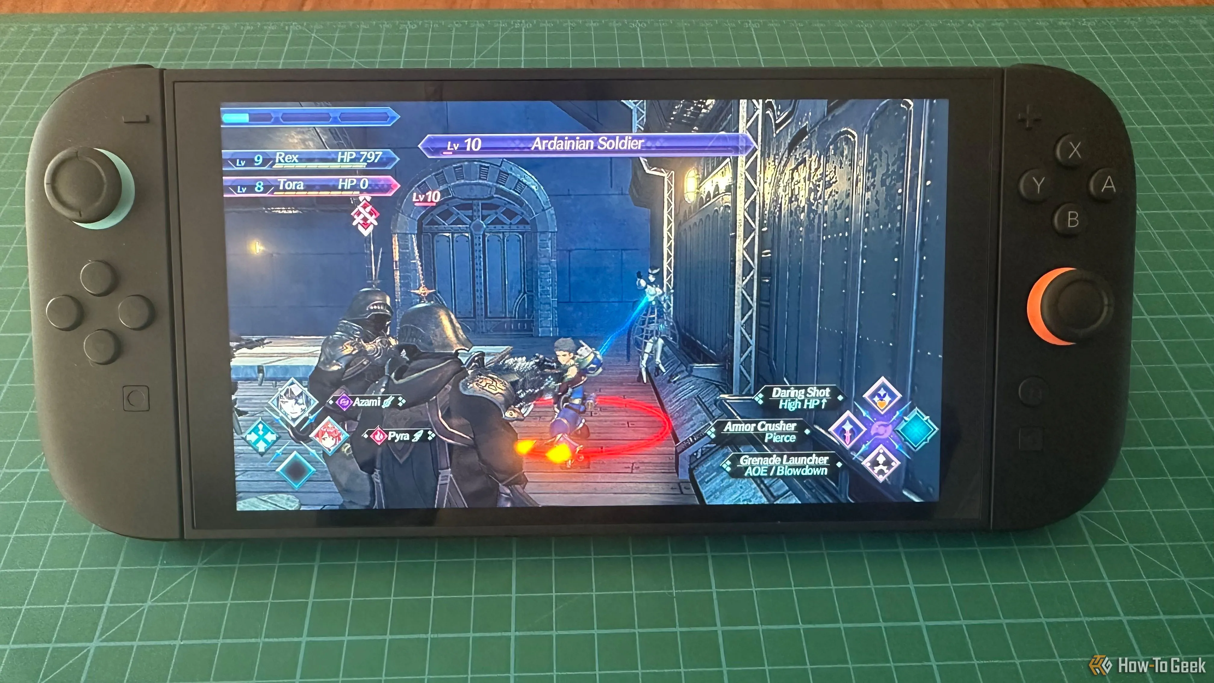 Game Xenoblade Chronicles 2 chạy trên Nintendo Switch 2 ở chế độ cầm tay với chất lượng hình ảnh giảm sút