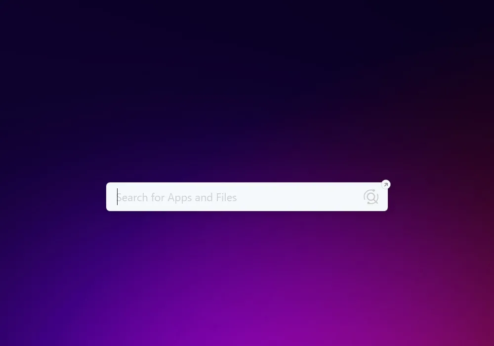 Giao diện chính của Listary, một công cụ tìm kiếm nhanh hiển thị ô tìm kiếm và các file/thư mục gợi ý