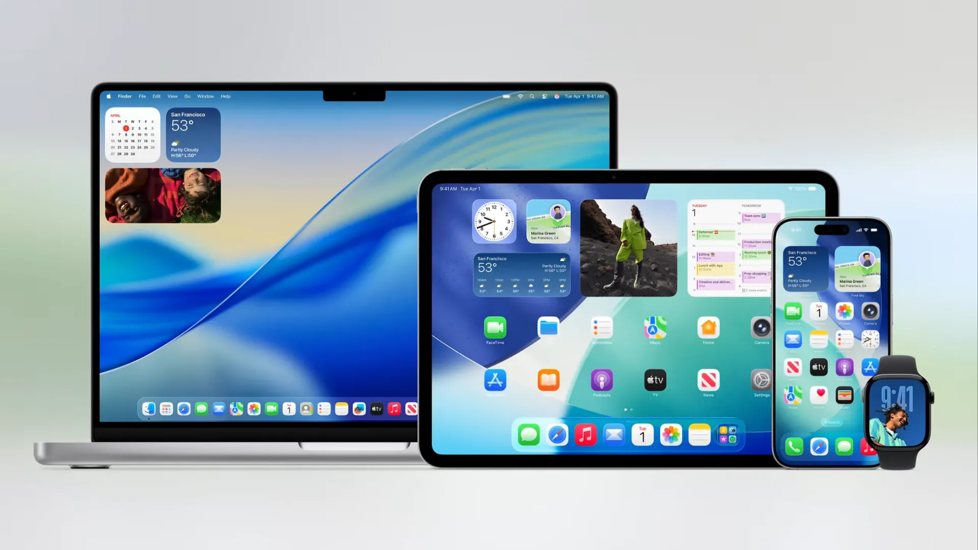 Giao diện iPadOS 26, macOS Tahoe 26, iOS 26 và watchOS 26 trên các thiết bị Apple
