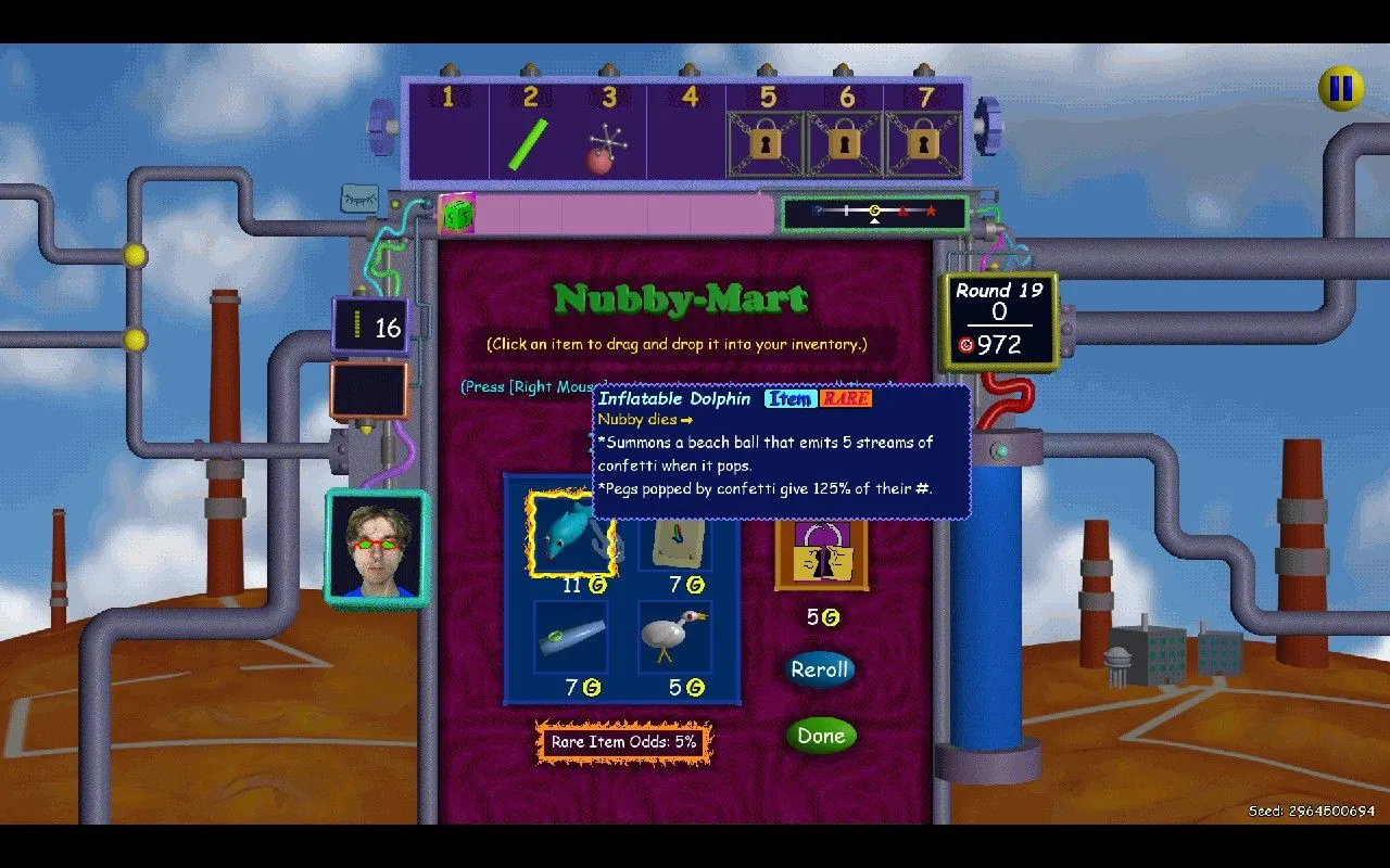 Giao diện lựa chọn vật phẩm tăng sức mạnh (power-up) trong game Nubby's Number Factory