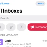 Giao diện phân loại email tự động trong ứng dụng Mail của Apple trên iPhone hoặc iPad.