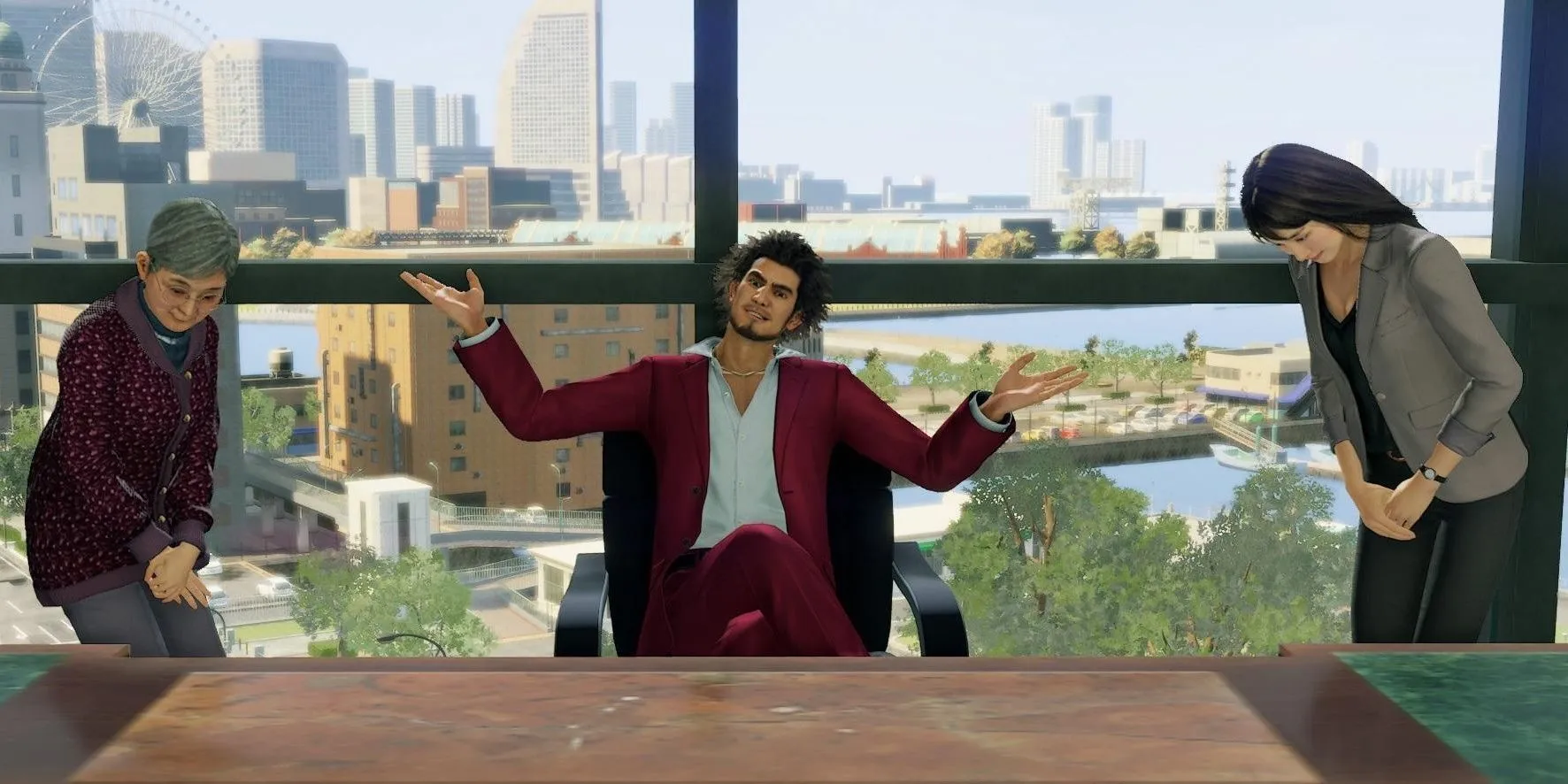 Giao diện quản lý kinh doanh Ichiban Holdings trong Yakuza: Like A Dragon.