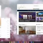Giao diện Samsung DeX với nhiều ứng dụng đang mở, mô phỏng màn hình máy tính