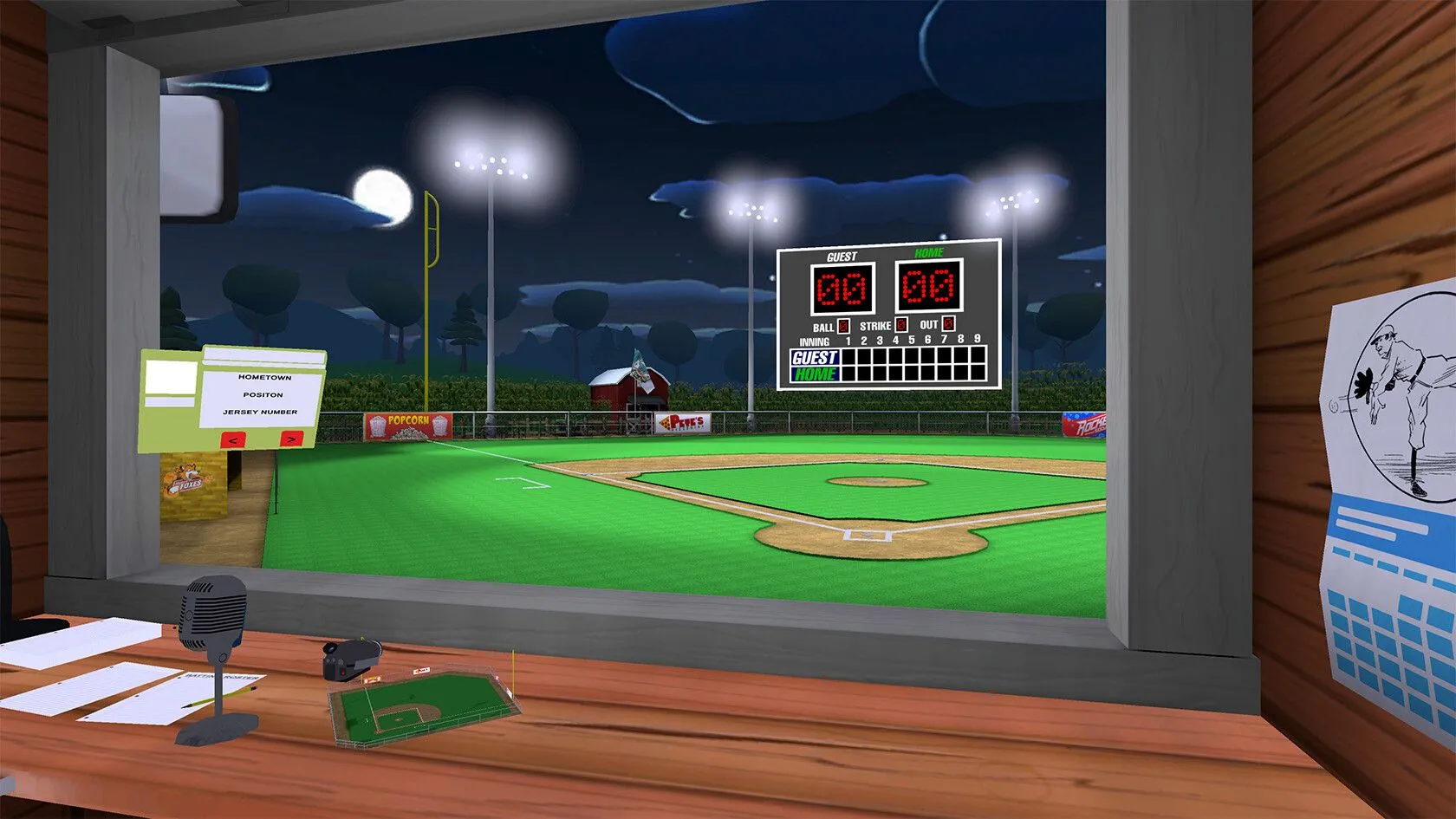 Góc nhìn cận cảnh người chơi đang ném bóng trên gò ném trong game TOTALLY BASEBALL VR