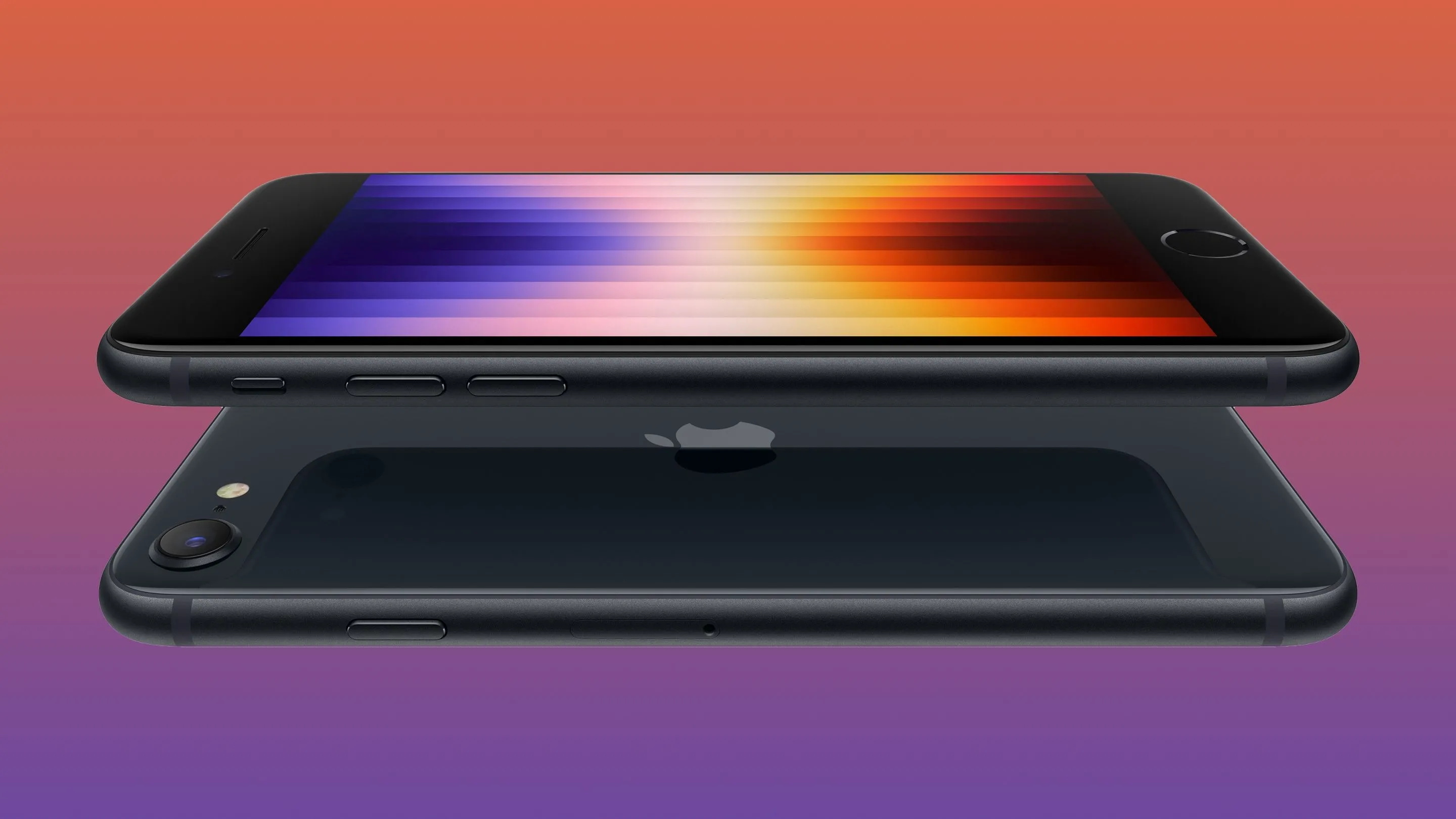 Hai chiếc iPhone SE thế hệ thứ ba được xếp chồng lên nhau