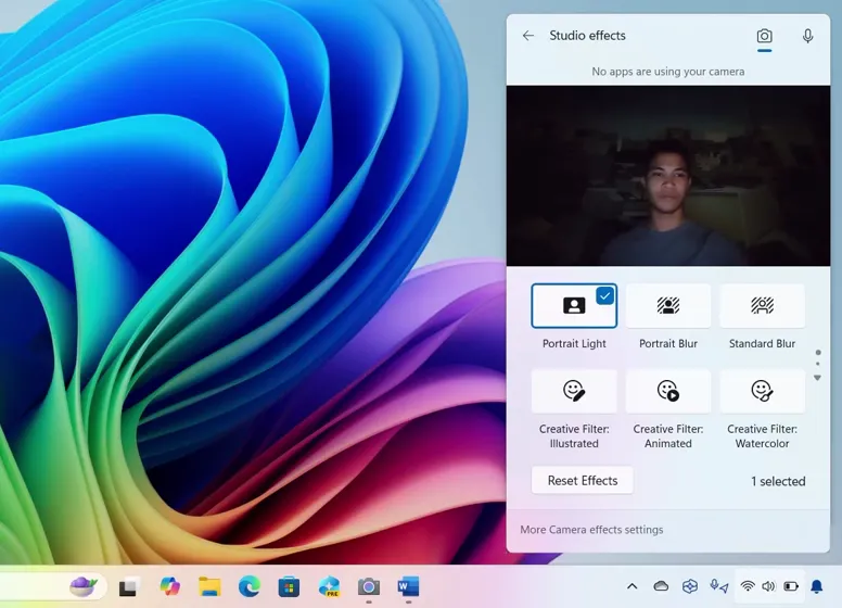 Hiệu ứng camera thông minh trên Windows 11 Copilot+ PC