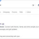 Hình ảnh minh họa người dùng tìm kiếm 'Facebook' trên Google thay vì truy cập trực tiếp bằng thanh địa chỉ trình duyệt.