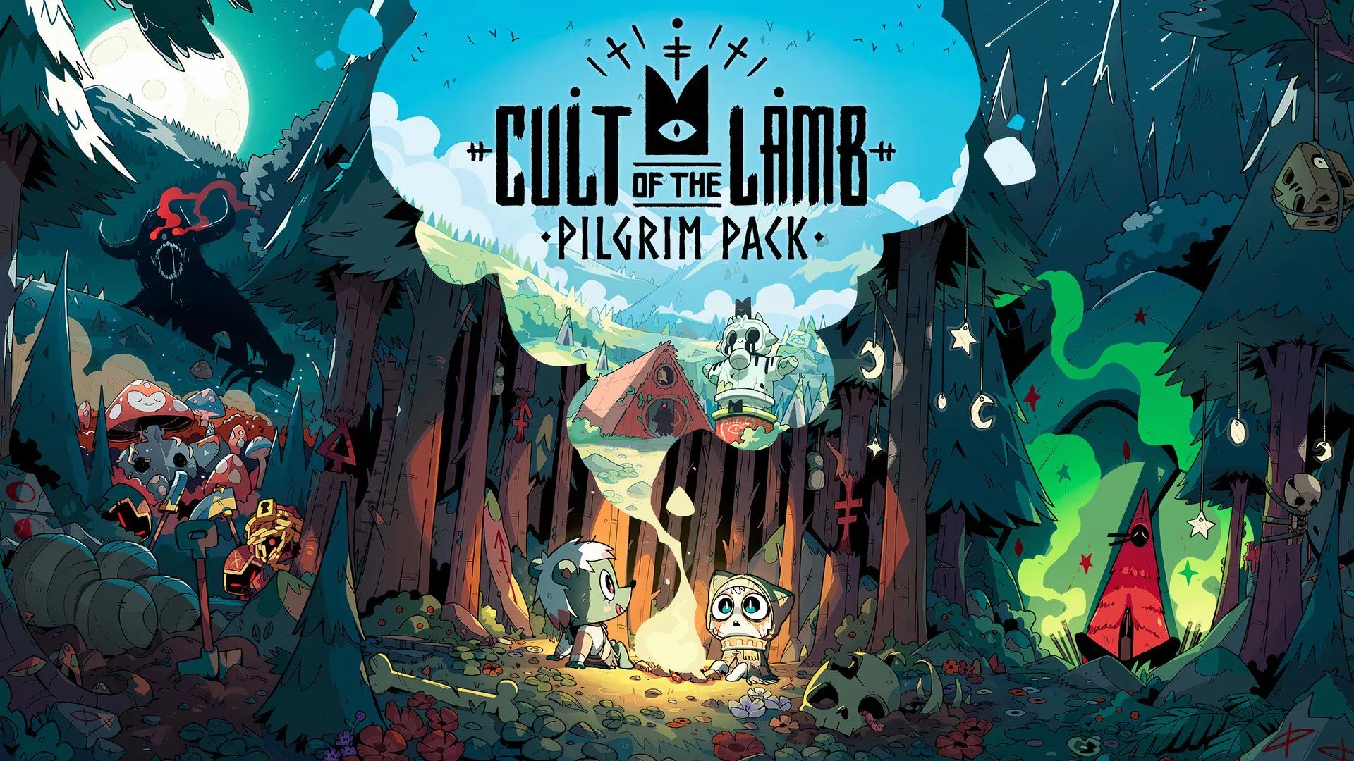 Hình ảnh quảng bá game Cult of the Lamb, tựa game indie đạt doanh thu kỷ lục, minh họa chiến lược phát triển DLC và IP của Devolver Digital