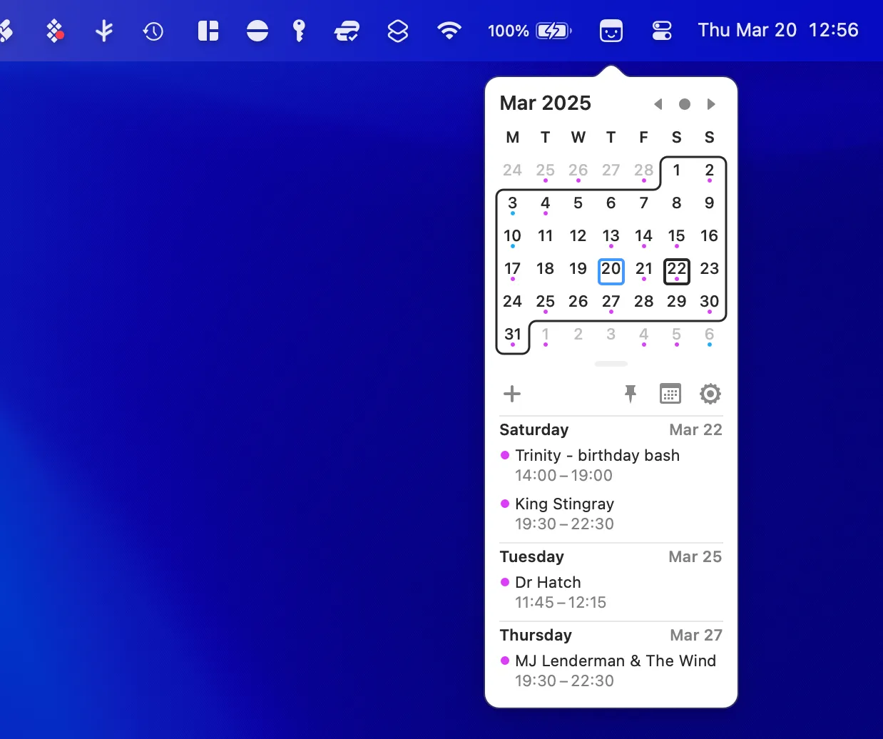Itsycal ứng dụng lịch nhanh trên thanh menu macOS