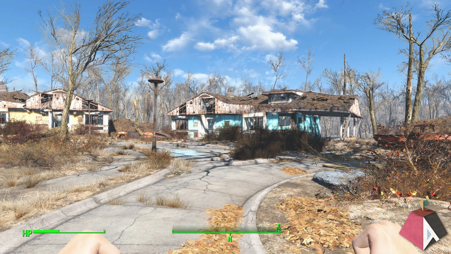 Khung cảnh hoang tàn hậu tận thế của Boston trong Fallout 4.