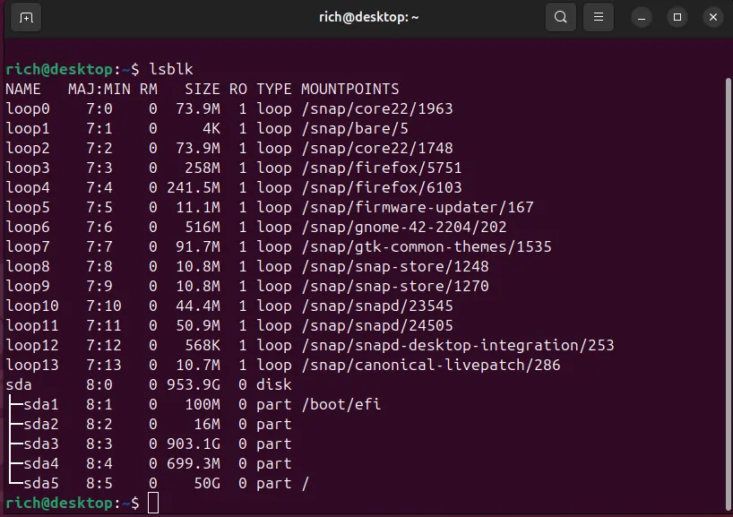 Kiểm tra phân vùng ổ đĩa trên Linux bằng lệnh lsblk