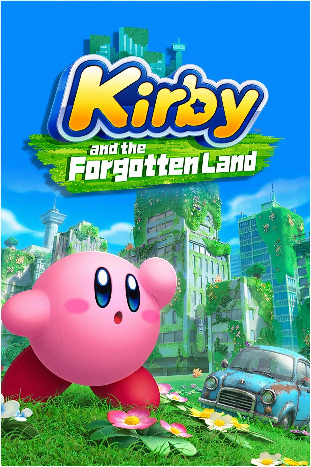 Kirby biến hình thành chiếc xe hơi trong game 3D Kirby and the Forgotten Land