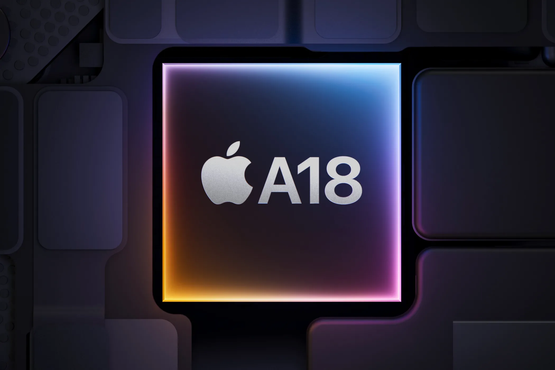 Logo của chip Apple A18, biểu tượng cho hiệu năng mạnh mẽ trên iPhone 16e