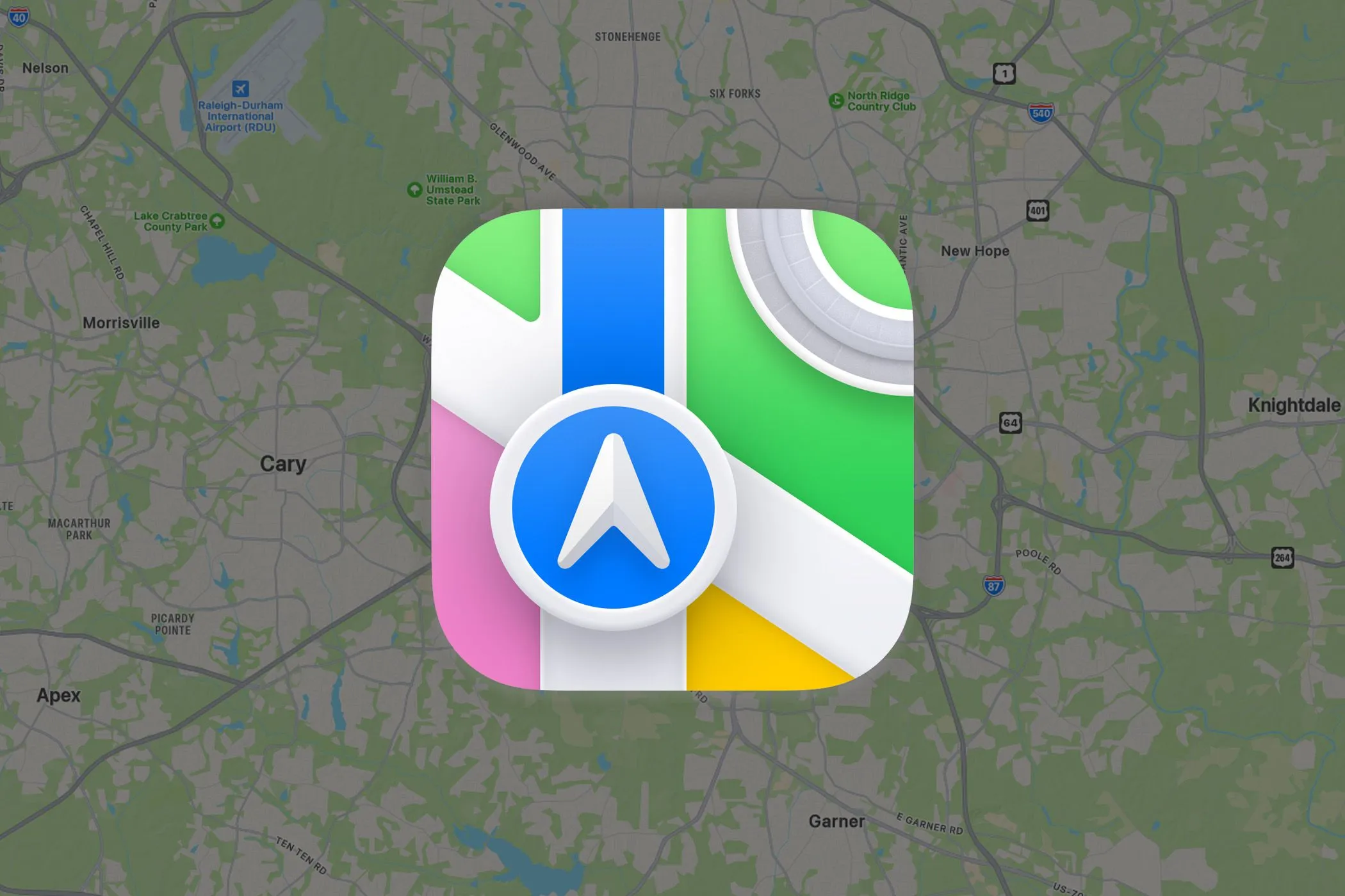 Logo của ứng dụng Apple Maps, thể hiện chức năng bản đồ và định vị trên iPhone.