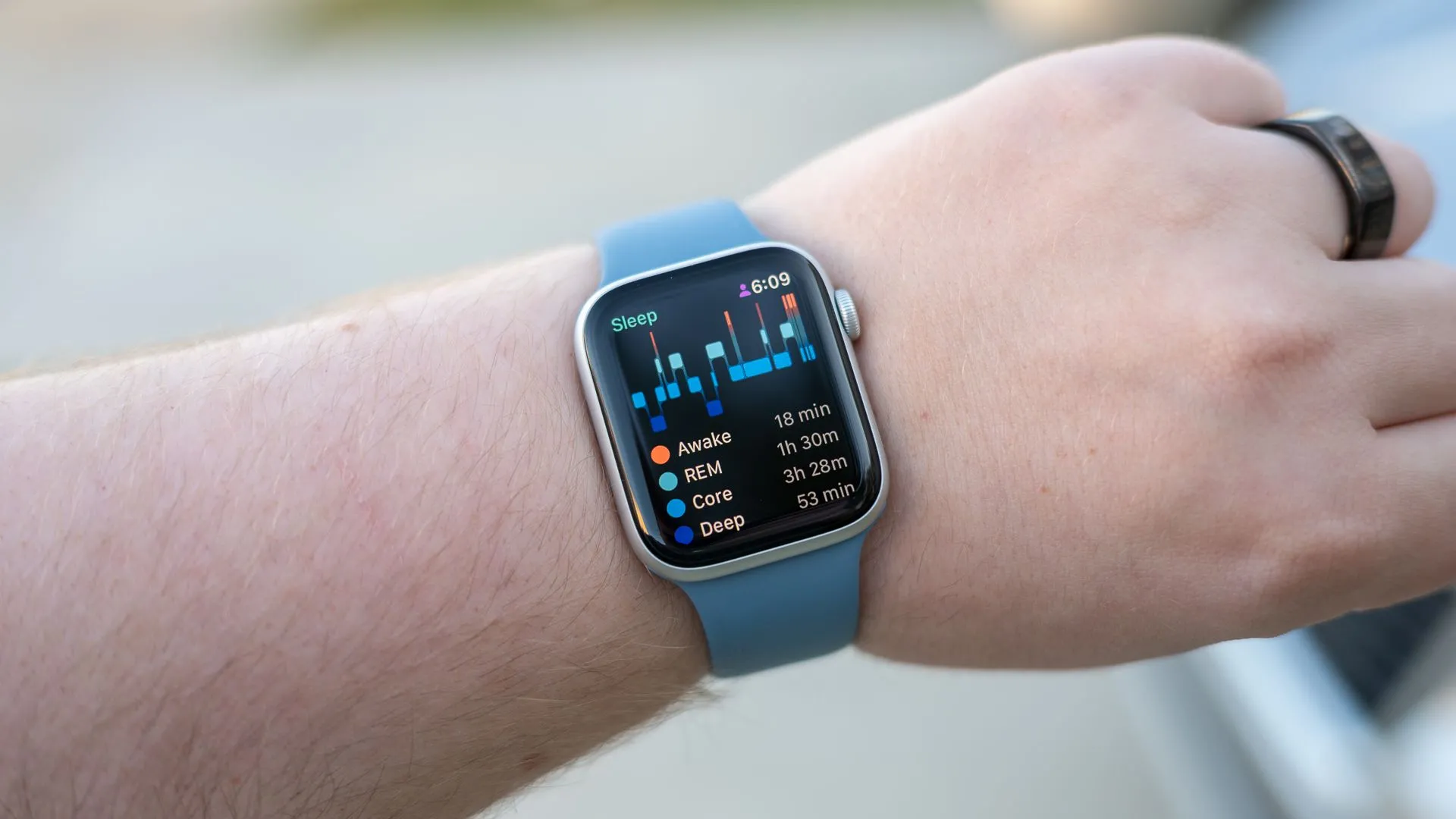 Màn hình hiển thị dữ liệu giấc ngủ trên Apple Watch SE 2022