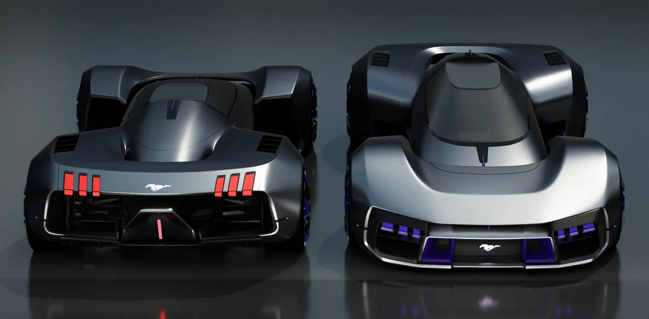 Mô hình xe Ford Mustang concept với thiết kế hiện đại và khí động học