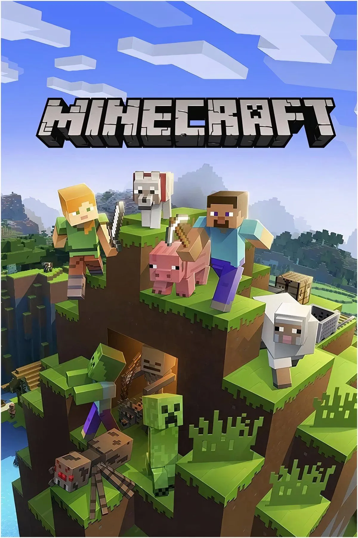 Một ngôi nhà hiện đại được xây bằng các khối khác nhau trong Minecraft