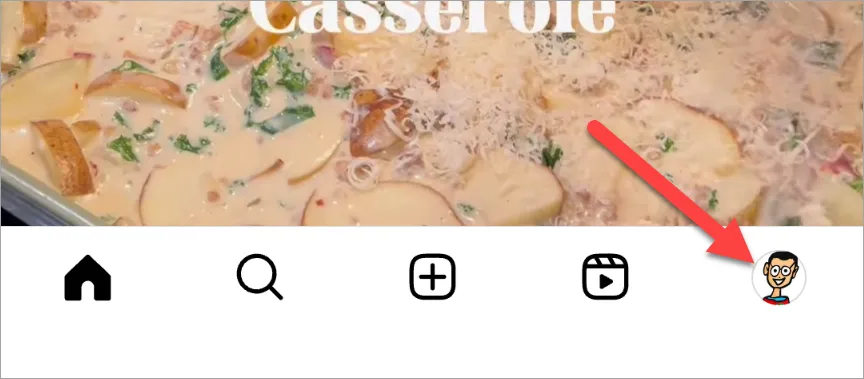 Nhấn vào biểu tượng Hồ sơ cá nhân trong ứng dụng Instagram để bắt đầu thay đổi tên