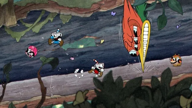 Nhân vật Cuphead trong game platformer-shooter nổi tiếng, minh họa khái niệm hitbox nhỏ và khả năng né tránh tinh vi.