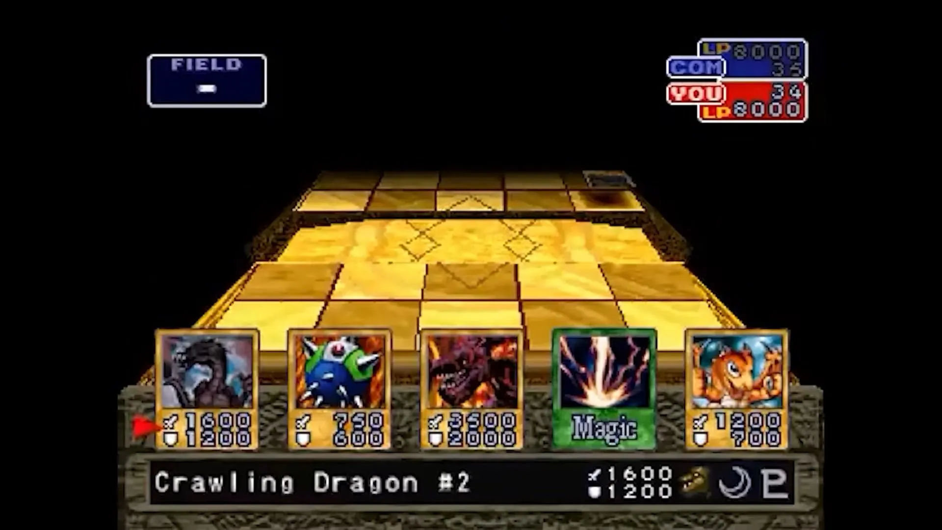Nhân vật người chơi trong Yu-Gi-Oh! Forbidden Memories, minh họa đồ họa game PlayStation.