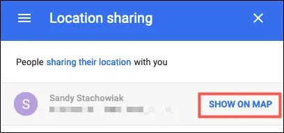 Nút &quot;Hiển thị trên bản đồ&quot; để hiển thị lại vị trí liên hệ đã ẩn trên Google Maps bản web.