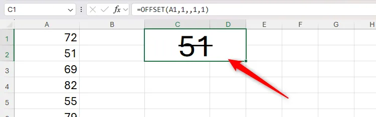 Ô dữ liệu chưa được tính toán lại hiển thị gạch ngang trong Excel