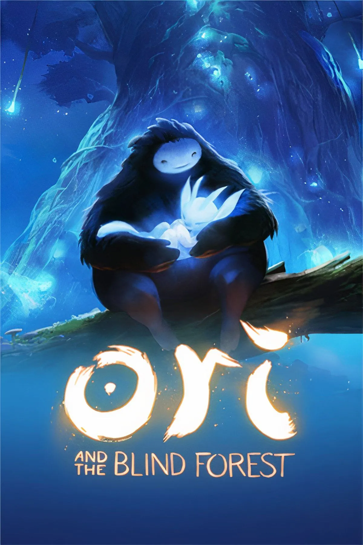 Ori, tinh linh hộ mệnh, đang khám phá khu rừng Nibel trong game Ori and the Blind Forest