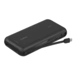 Pin sạc dự phòng Belkin BoostCharge Power Bank 20K màu đen với cáp tích hợp tiện lợi.