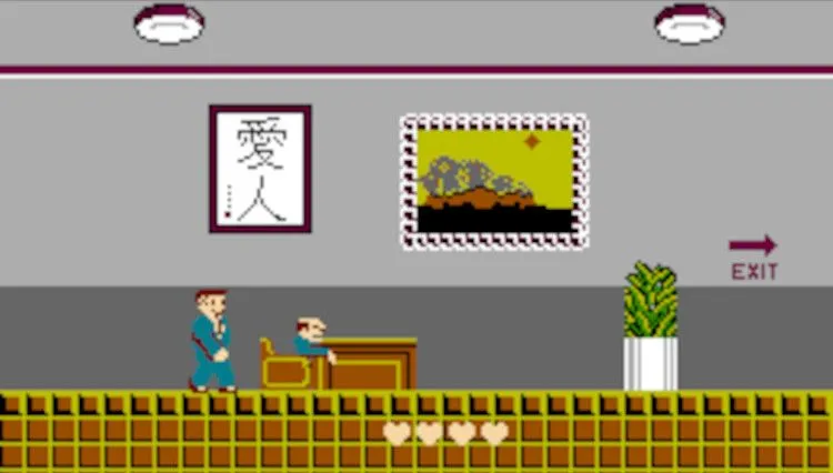 Screenshot từ Takeshi's Challenge, một tựa game kusoge huyền thoại của Nhật Bản.