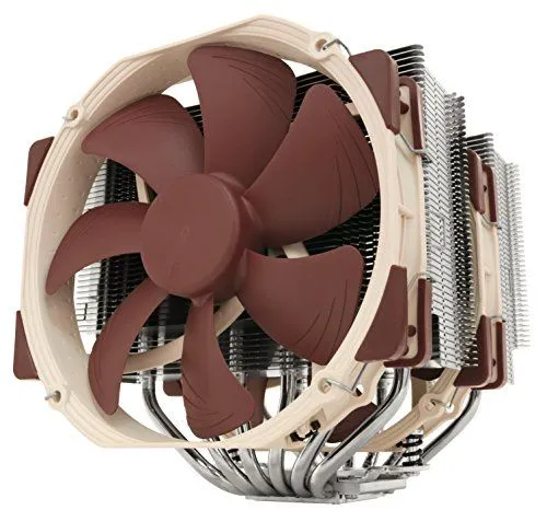 Tản nhiệt khí CPU Noctua NH-D15 màu nâu be với hai quạt lớn