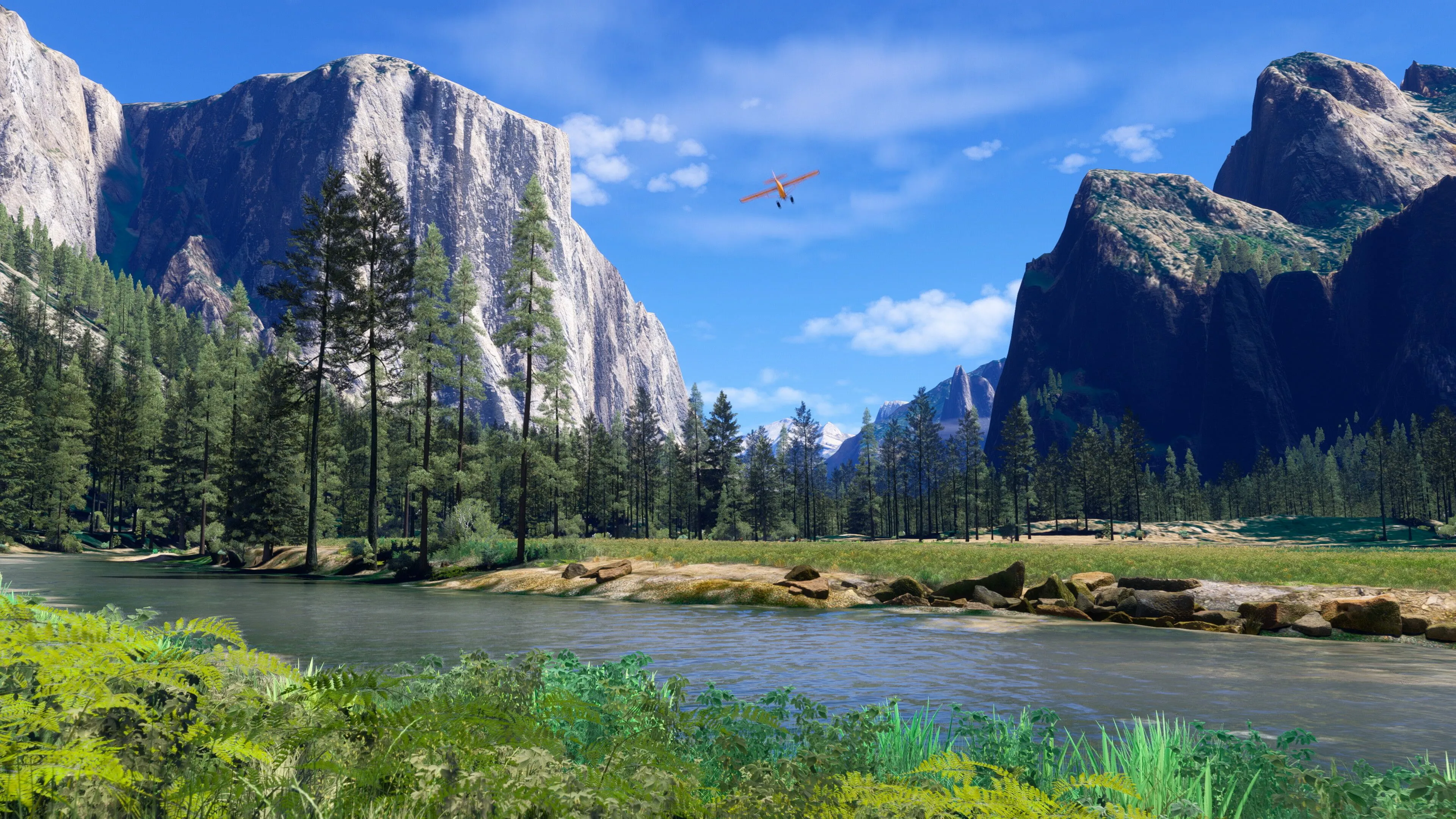 Toàn cảnh thành phố New York được tái tạo chân thực trong Microsoft Flight Simulator 2024 nhìn từ trên cao, thể hiện đồ họa chi tiết và khả năng mô phỏng thế giới thực ấn tượng.