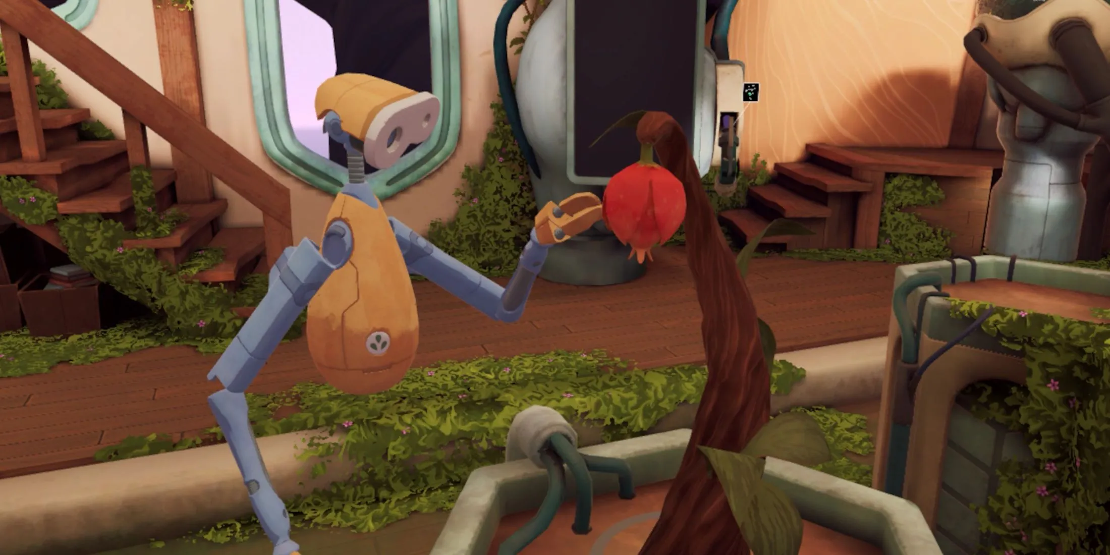 Trải nghiệm gameplay game VR The Last Clockwinder với góc nhìn thứ nhất, minh họa đồ họa và giới hạn công nghệ thực tế ảo hiện tại.