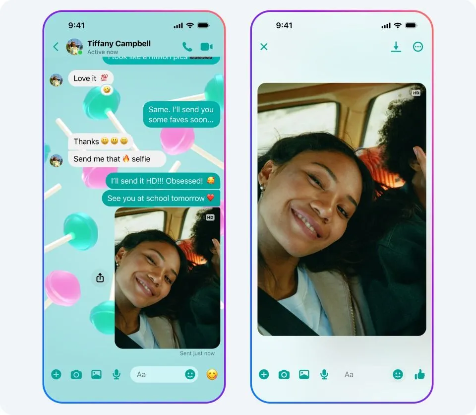 Tùy chọn gửi ảnh chất lượng HD trong giao diện trò chuyện Facebook Messenger